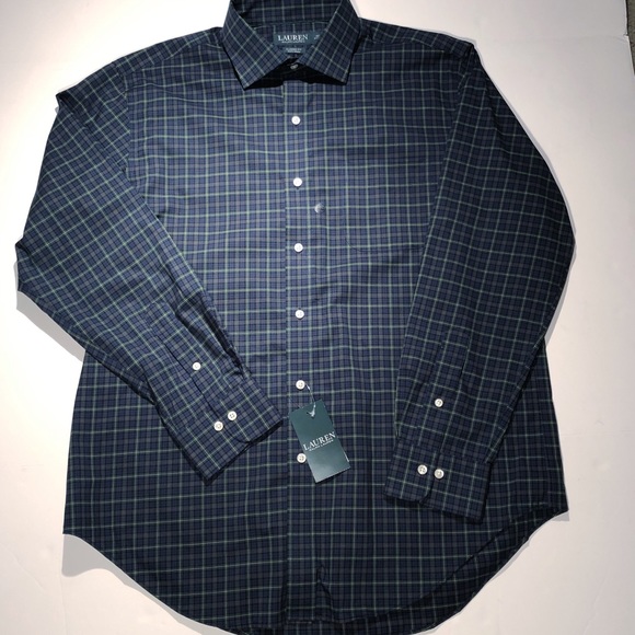 Ralph Lauren Other - Ralph Lauren Men’s Long Sleeve Navy blue and green Plaid Button Down